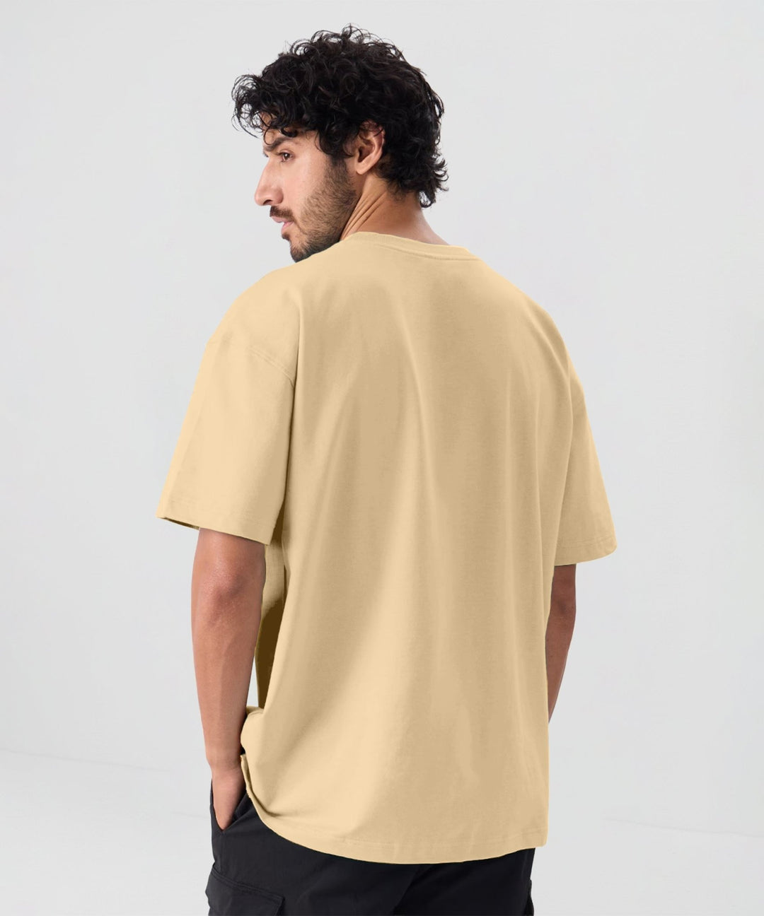 Men’s Solid Oversized T-Shirt | Cream