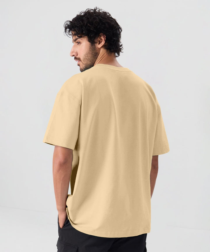 Men’s Solid Oversized T-Shirt | Cream