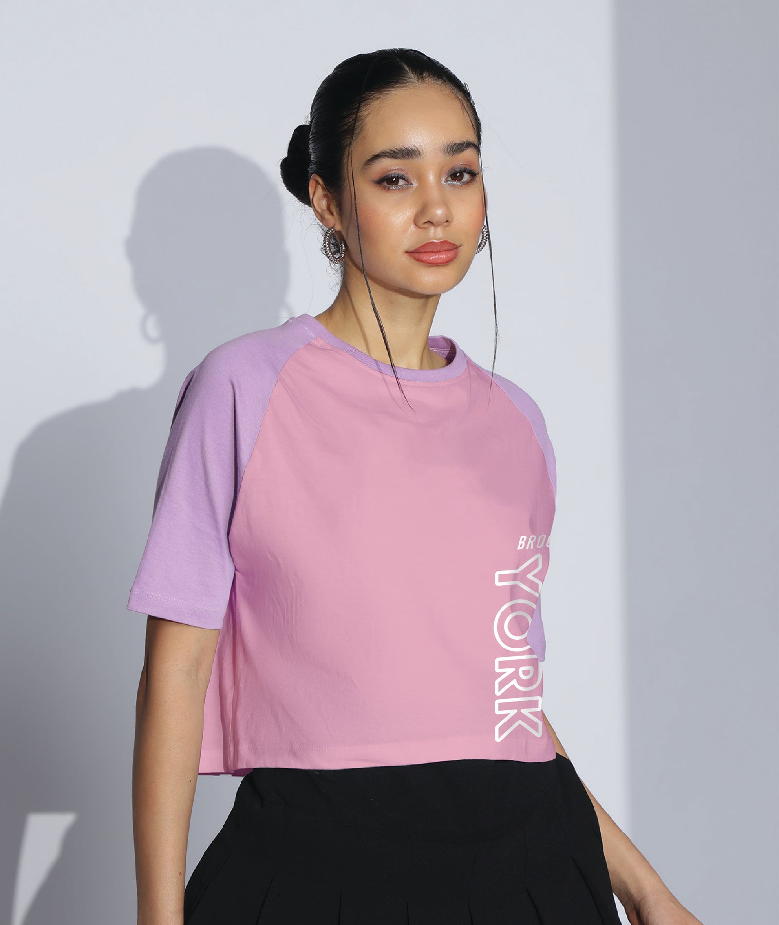 Womens Crop Top with Raglan Sleeve