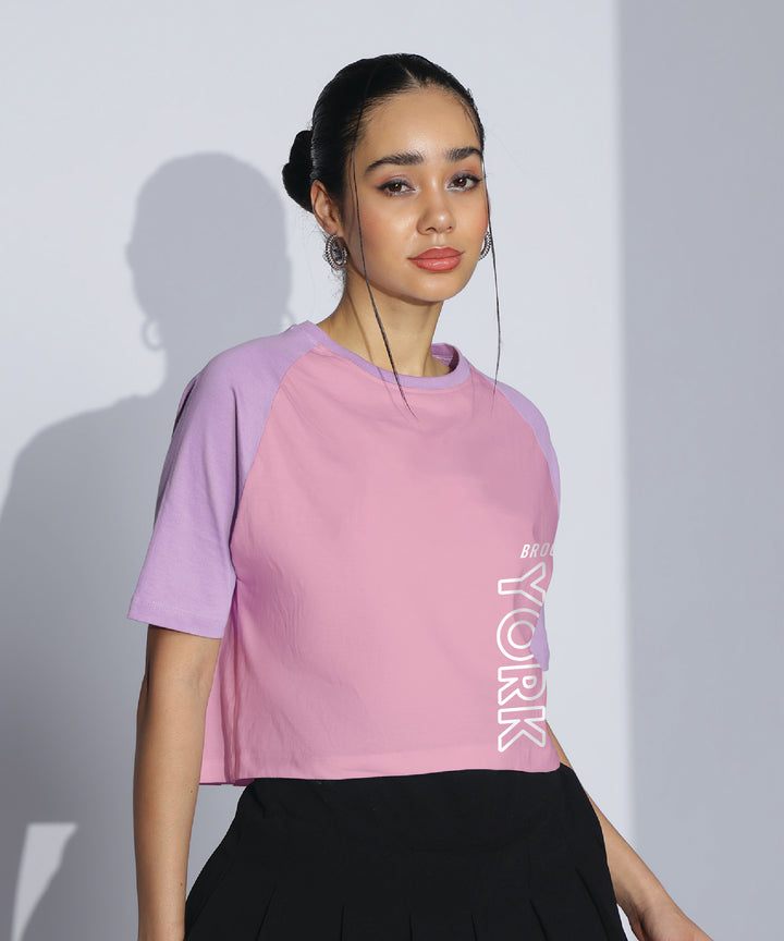 Womens Crop Top with Raglan Sleeve