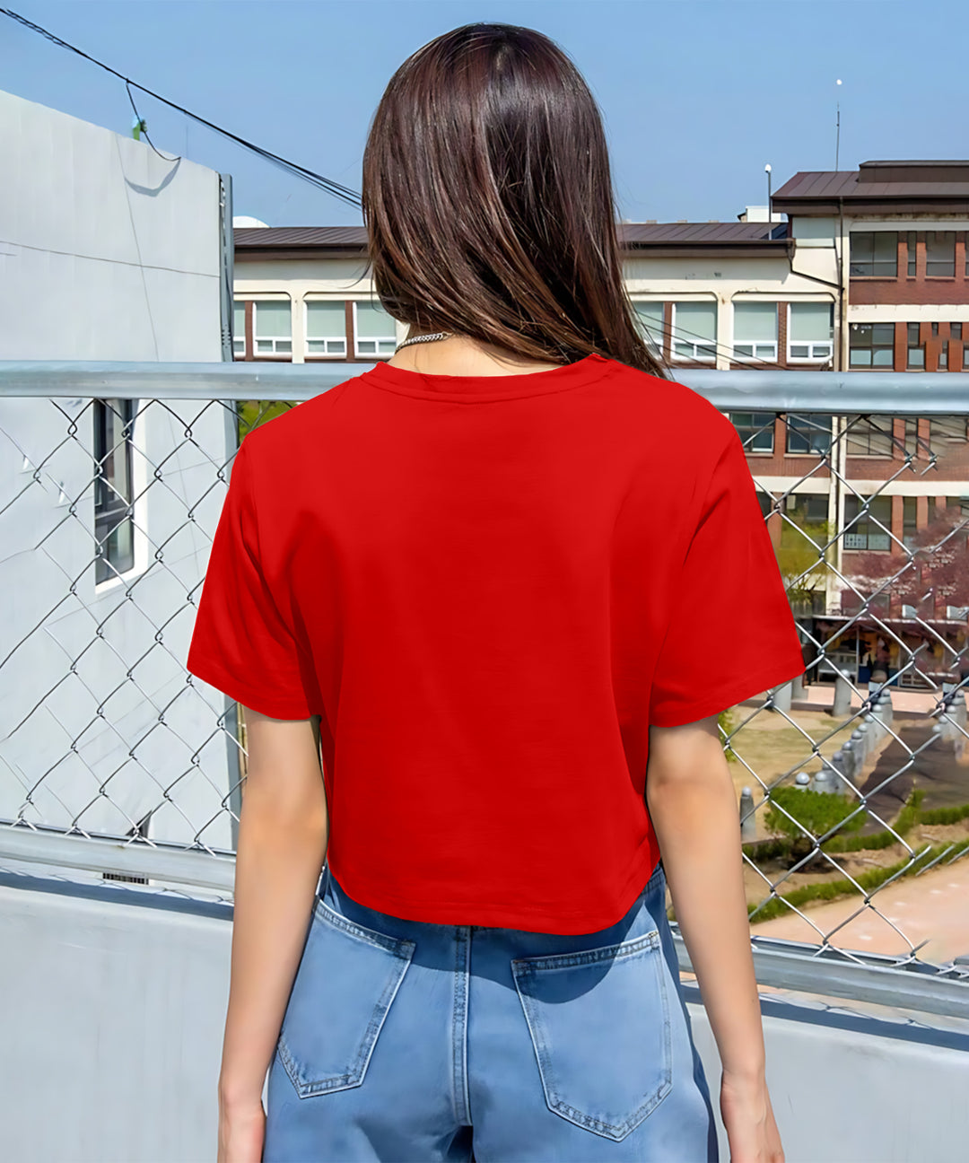 Womens Printed Crop Top