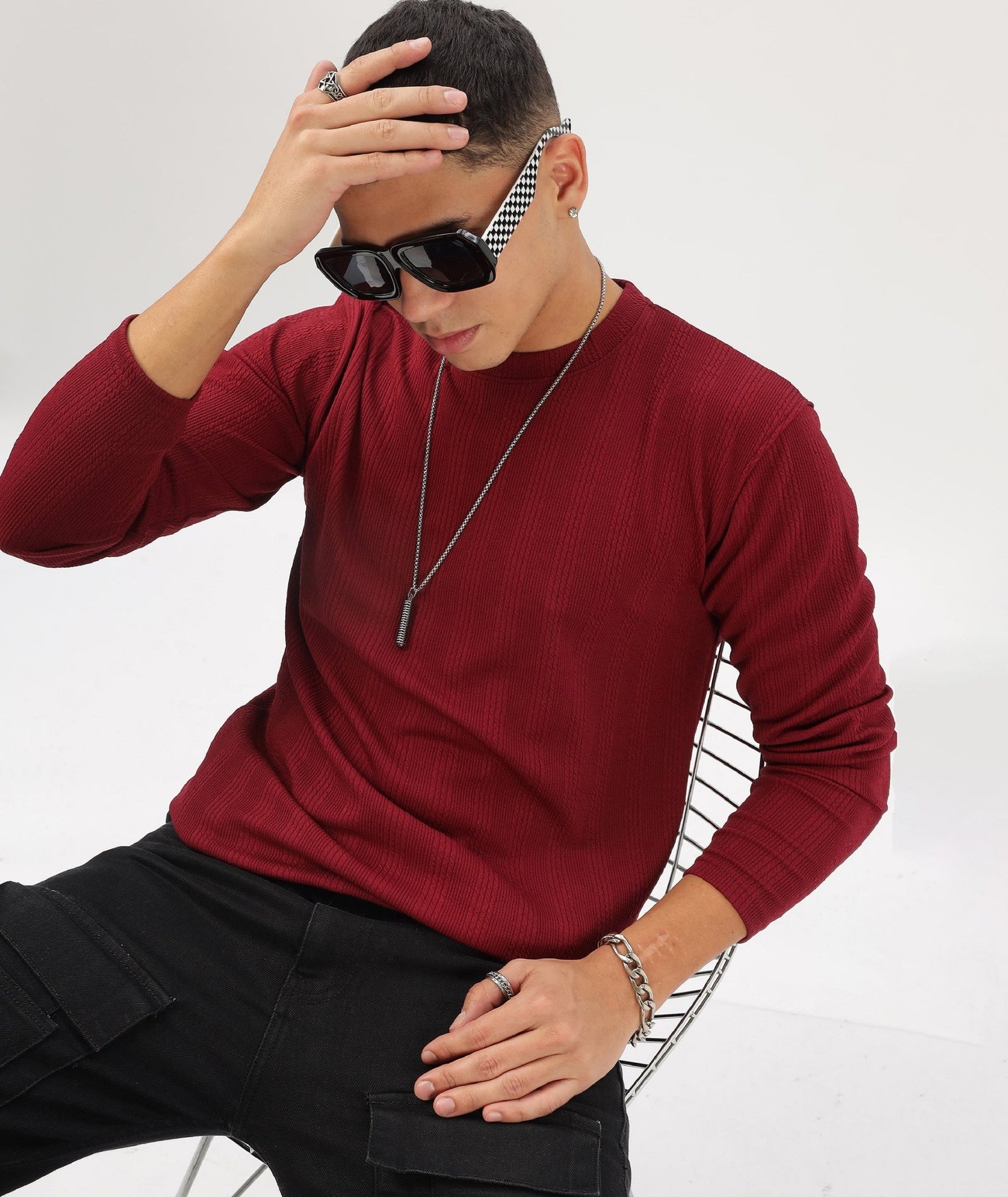 Men's Solid Full Sleeve Regular Fit T-Shirt