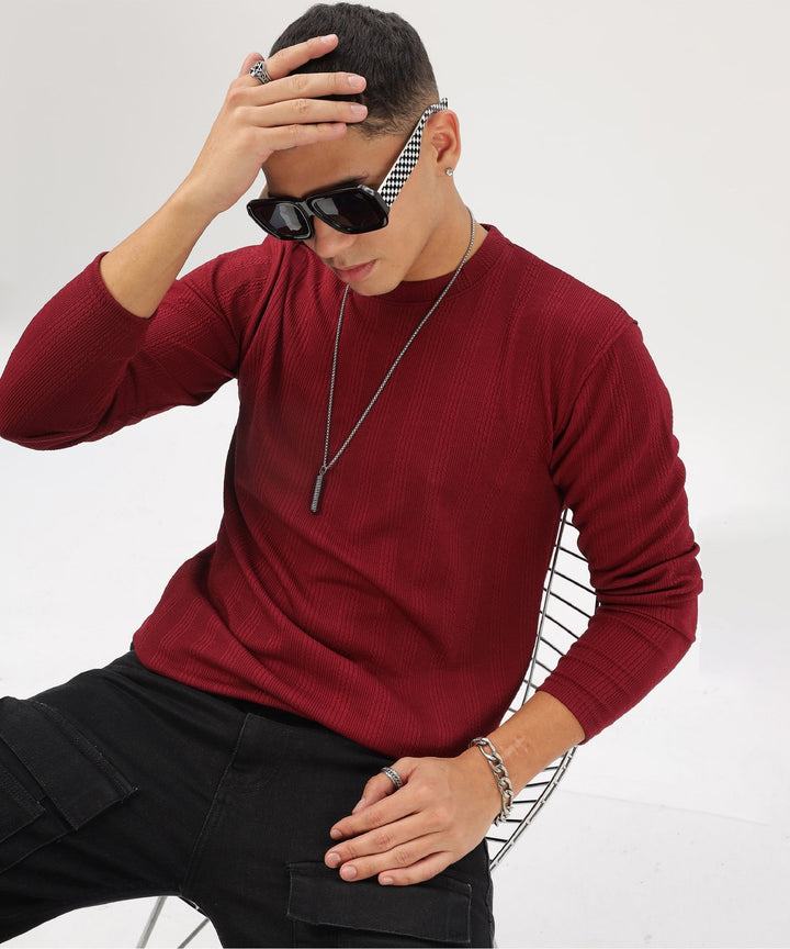 Men's Solid Full Sleeve Regular Fit T-Shirt