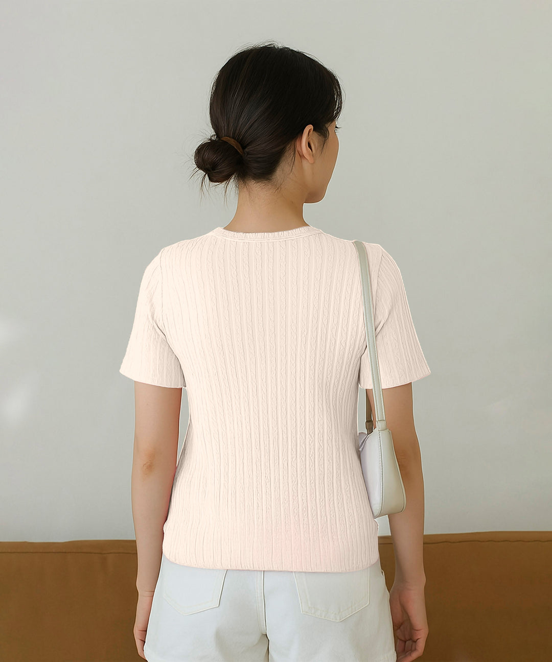 Womens Poly cotton Half Sleeve Solid T-Shirt