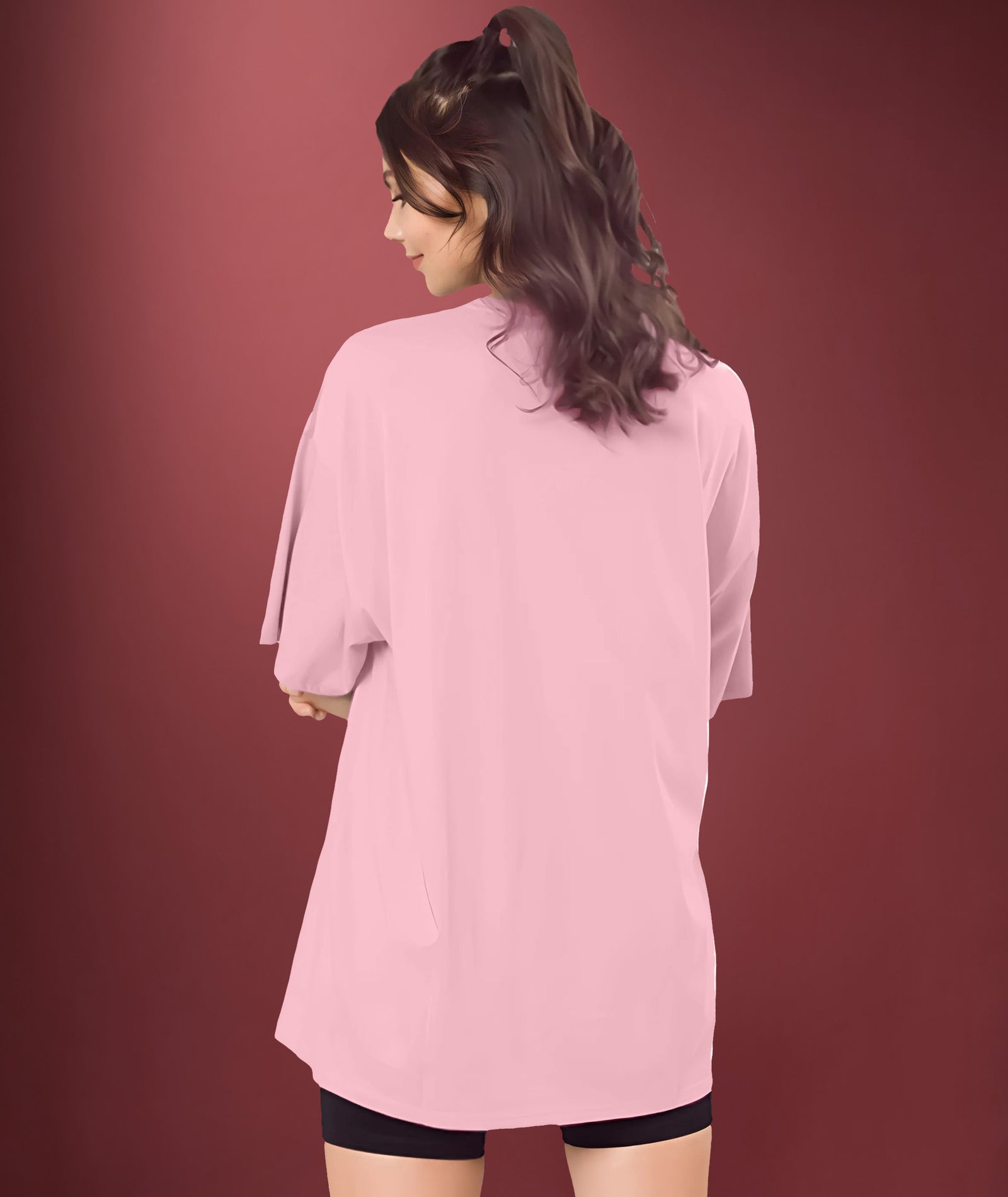 Light Pink Womens Oversized Tshirt