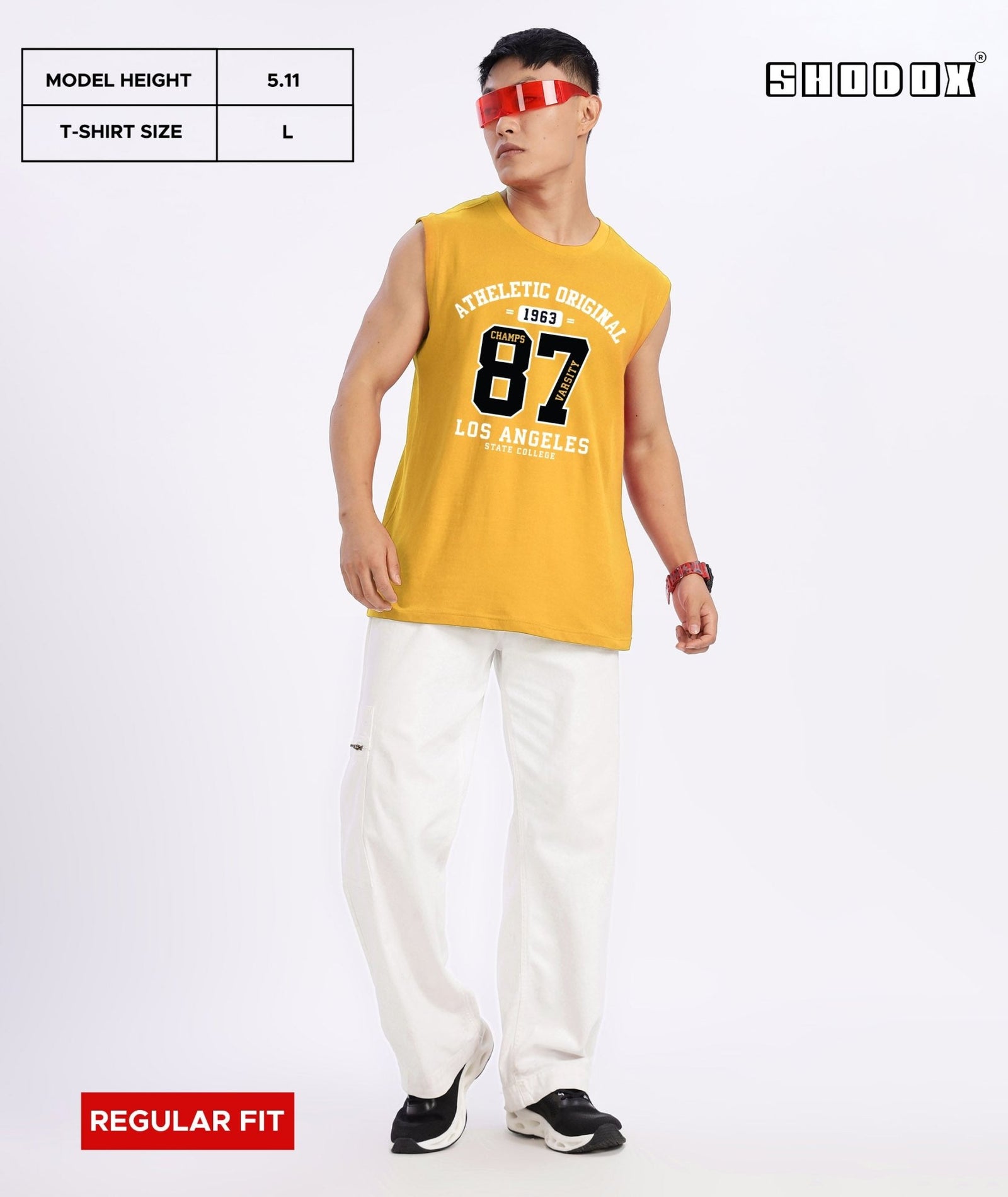 Yellow Mens Relaxed Fit Tank