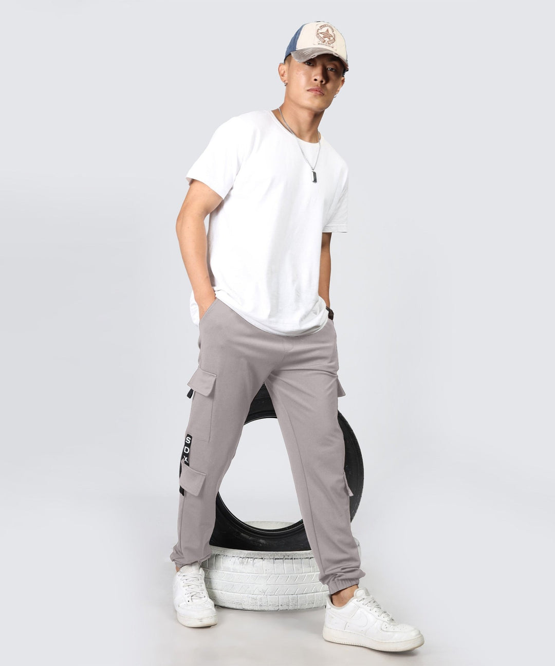 Mens Regular Fit Cargo Trackpants