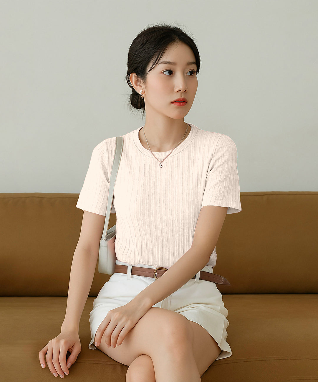 Womens Poly cotton Half Sleeve Solid T-Shirt