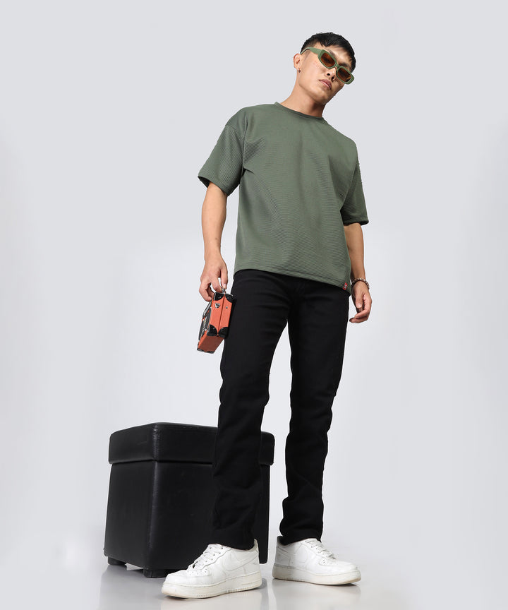 Men's Oversized Olive Green T-Shirt