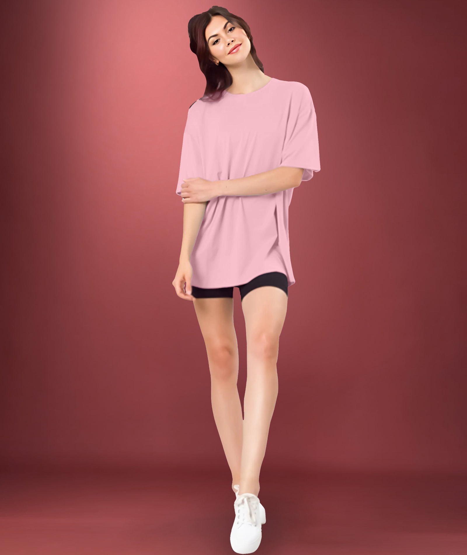 Light Pink Womens Oversized Tshirt