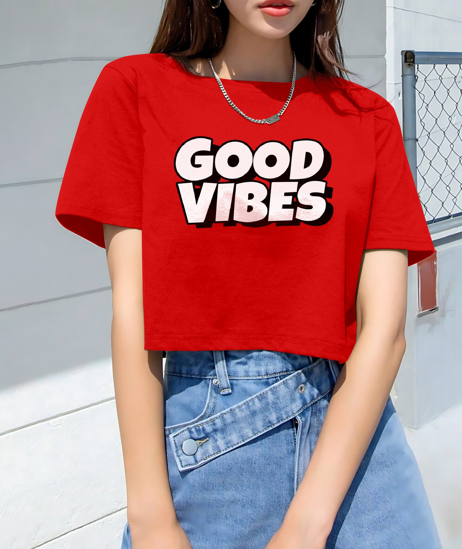 Womens Printed Crop Top