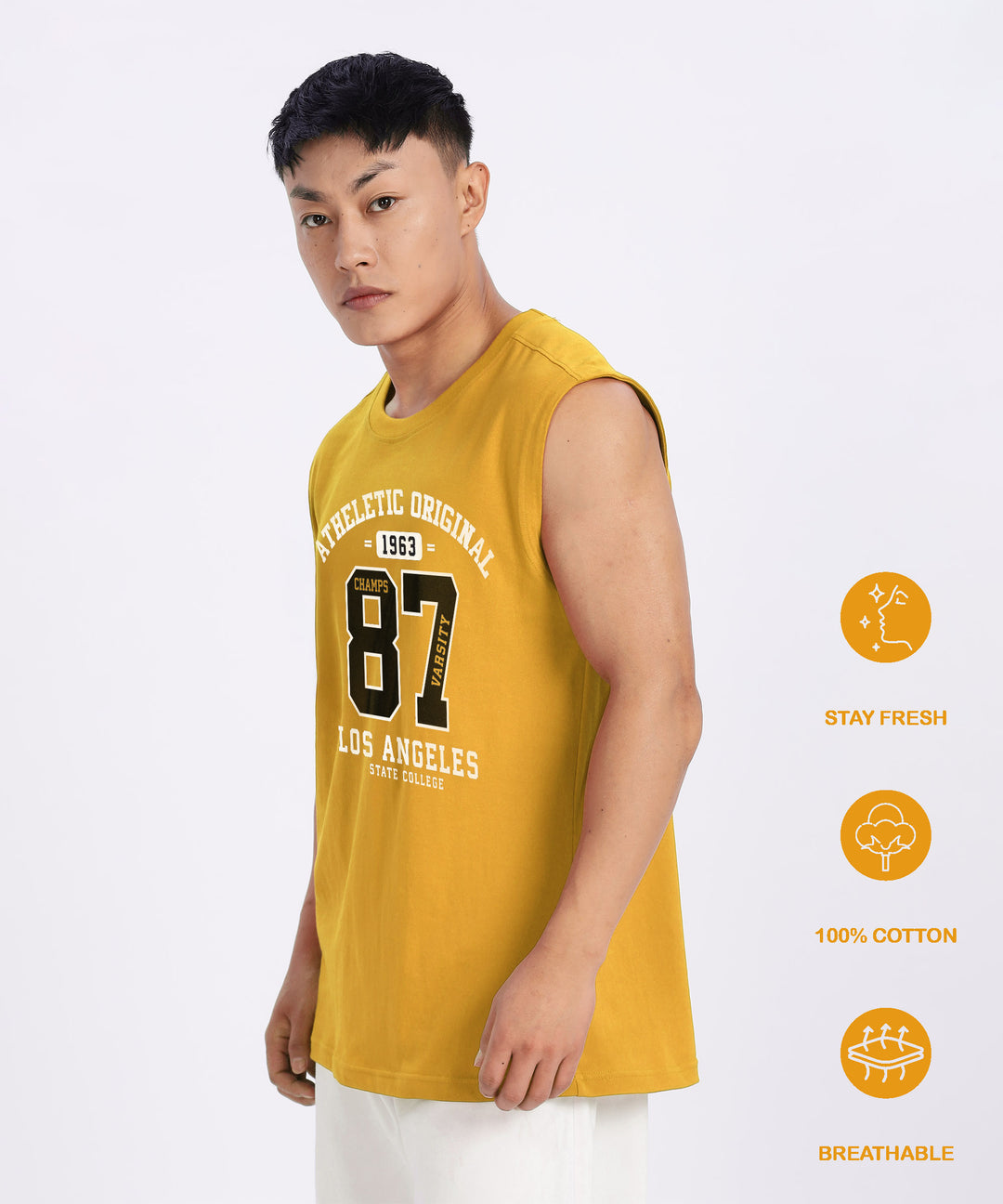 Yellow Mens Relaxed Fit Tshirt
