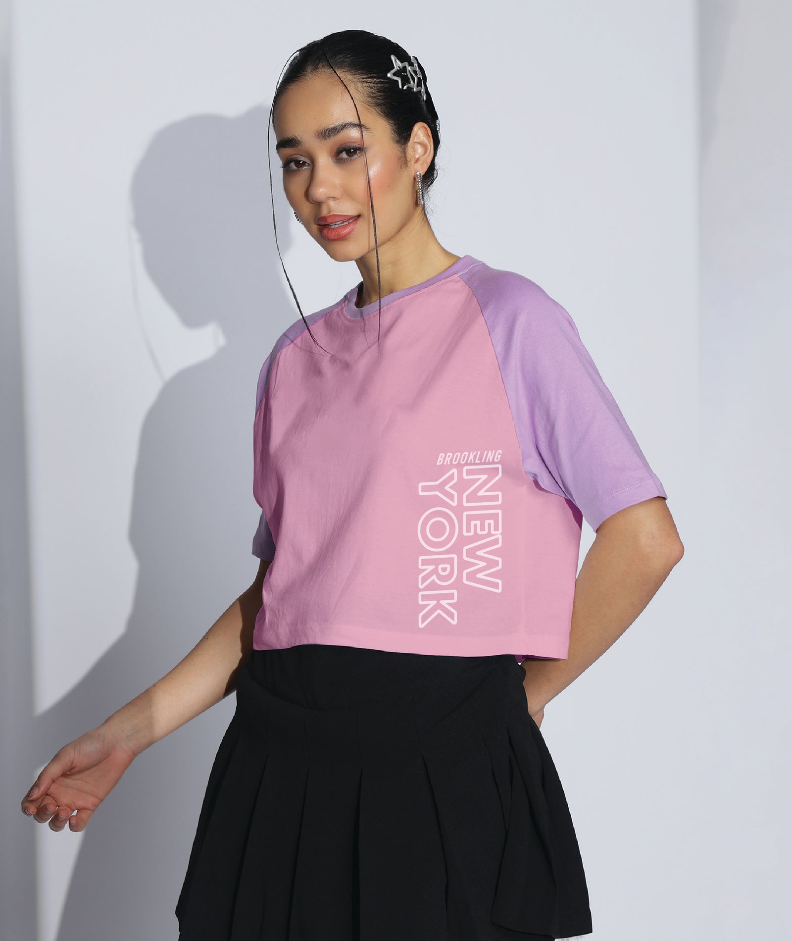 Womens Crop Top with Raglan Sleeve