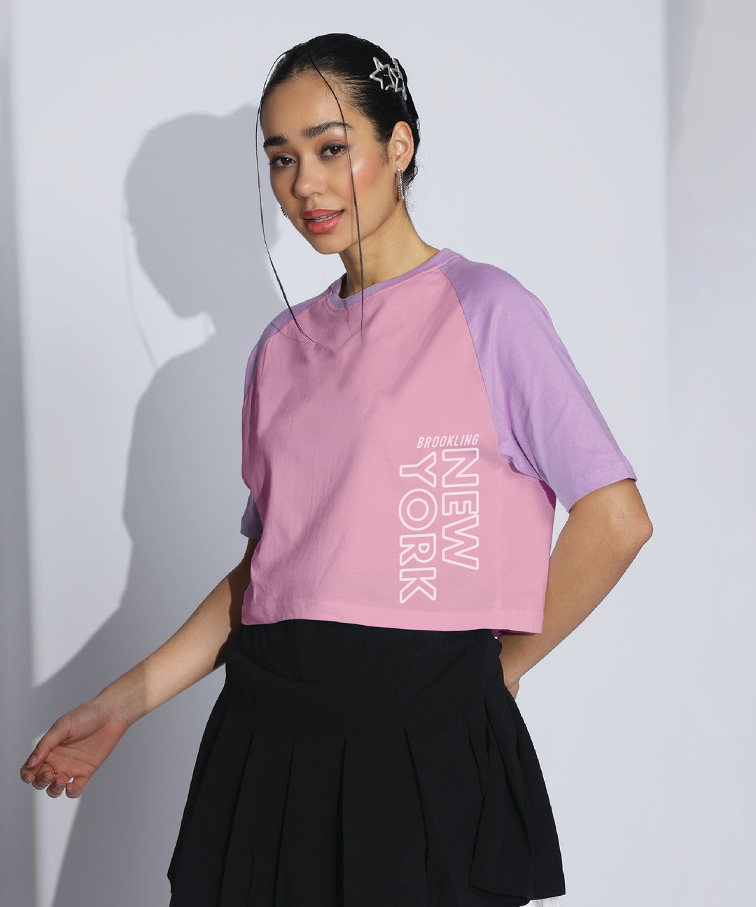 Womens Crop Top with Raglan Sleeve