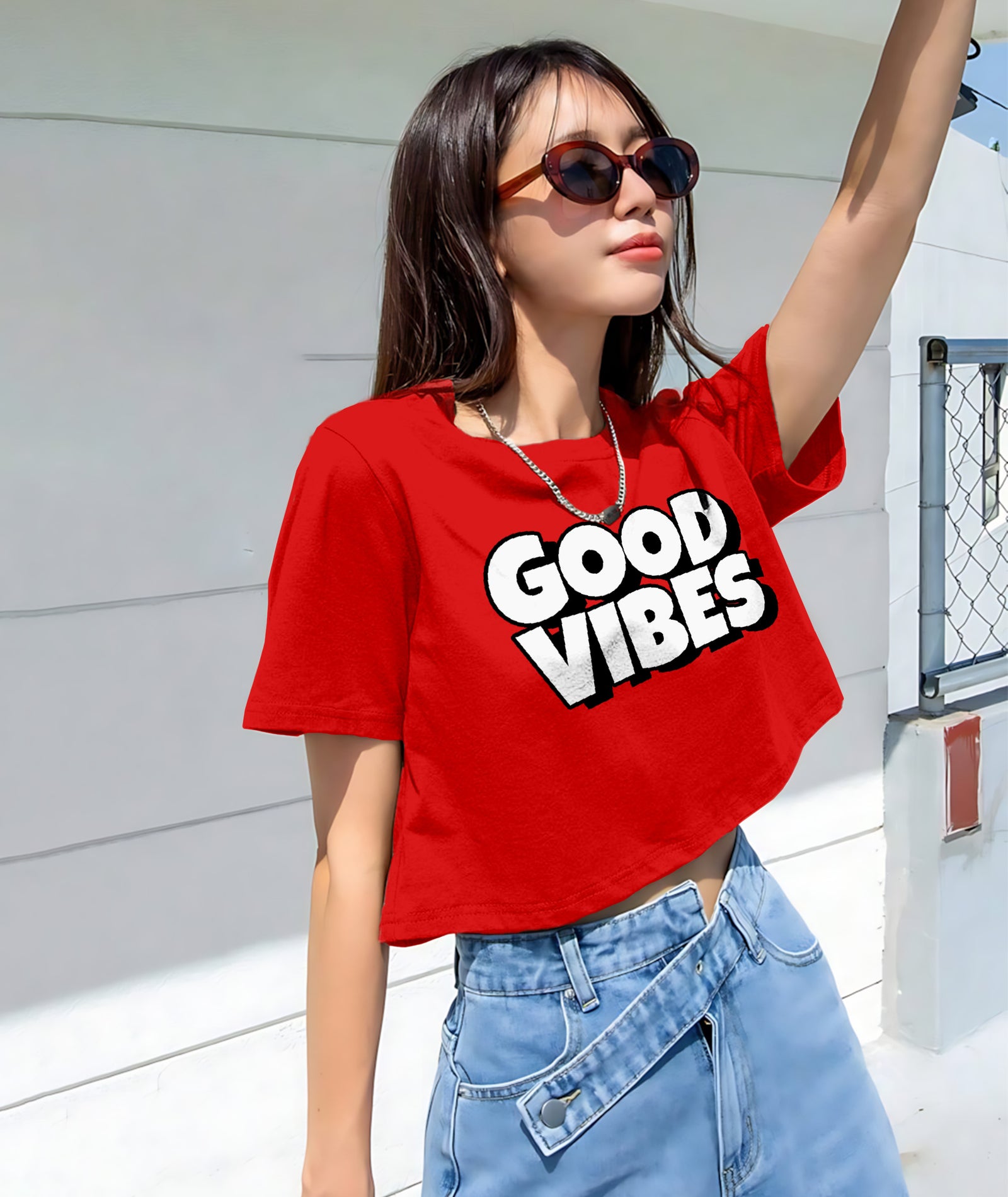 Womens Printed Crop Top
