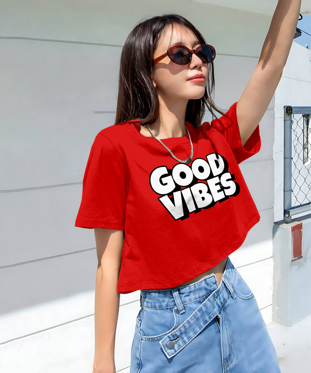 Womens Printed Crop Top