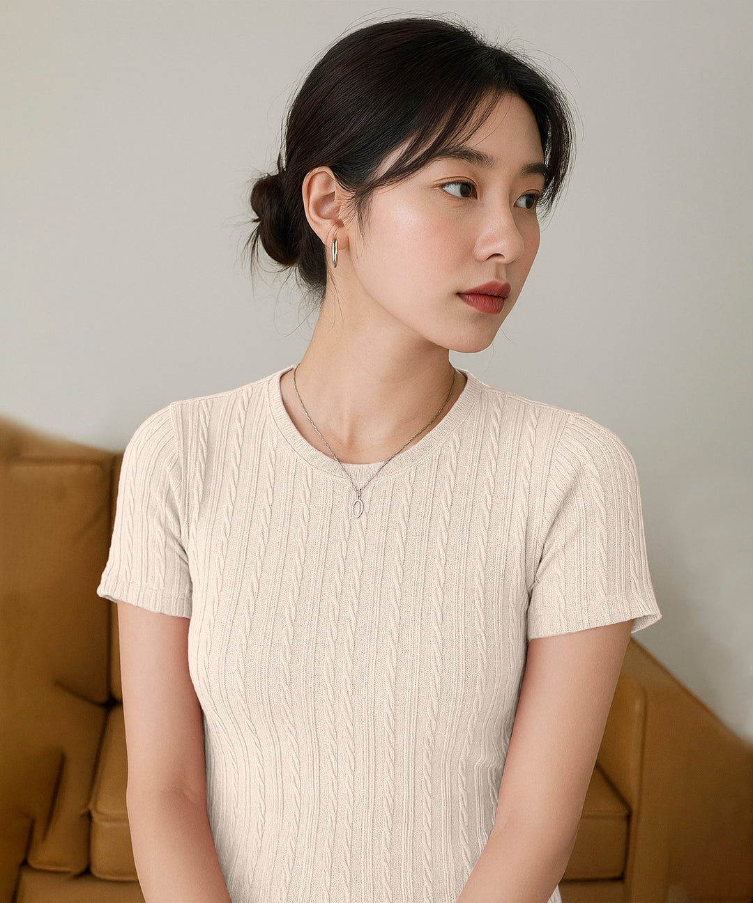 Womens Poly cotton Half Sleeve Solid T-Shirt
