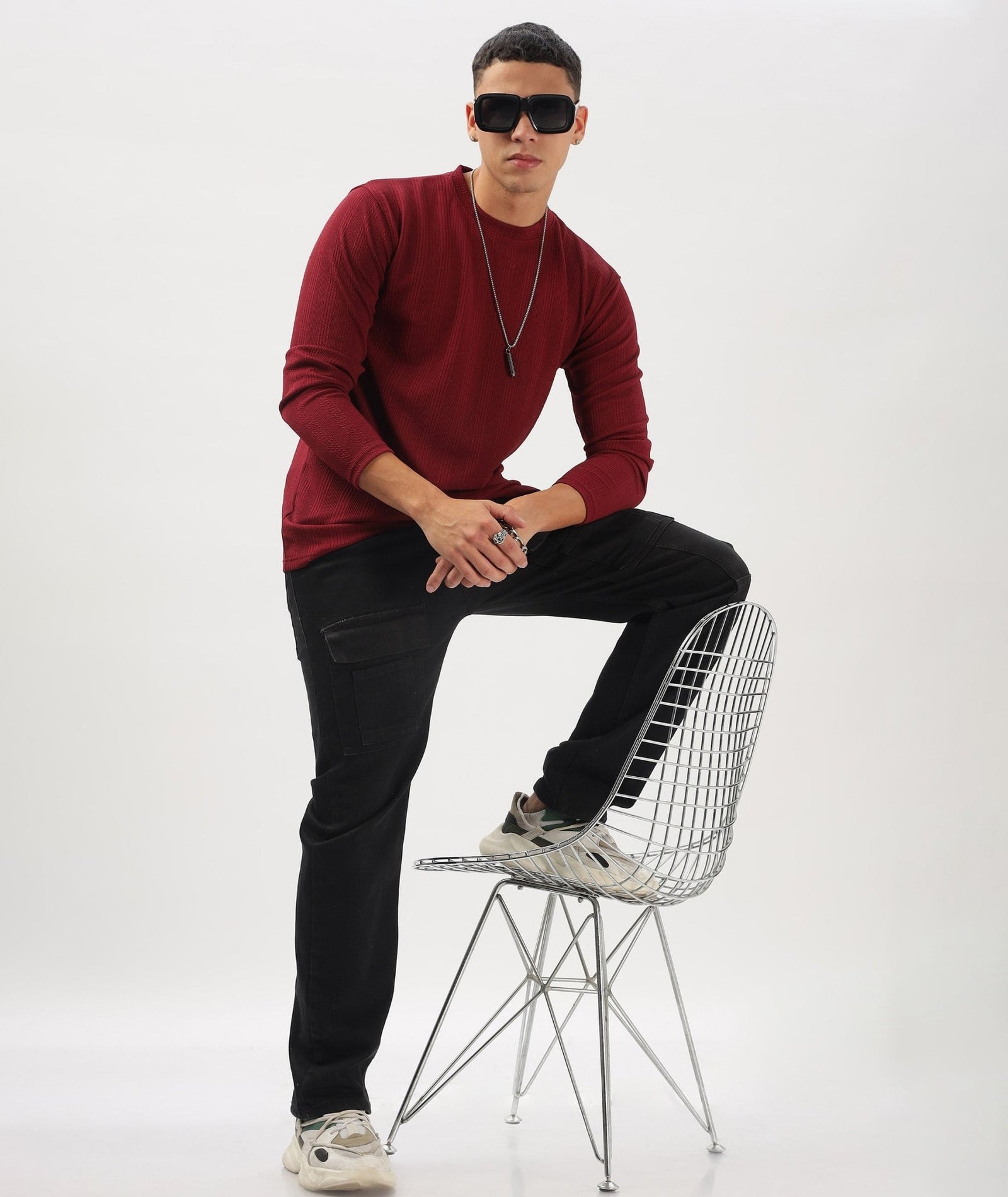 Men's Solid Full Sleeve Regular Fit T-Shirt