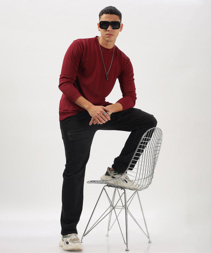 Men's Solid Full Sleeve Regular Fit T-Shirt