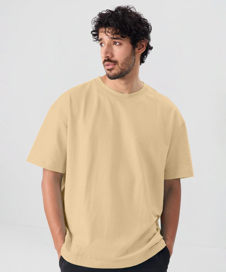 Men’s Solid Oversized T-Shirt | Cream