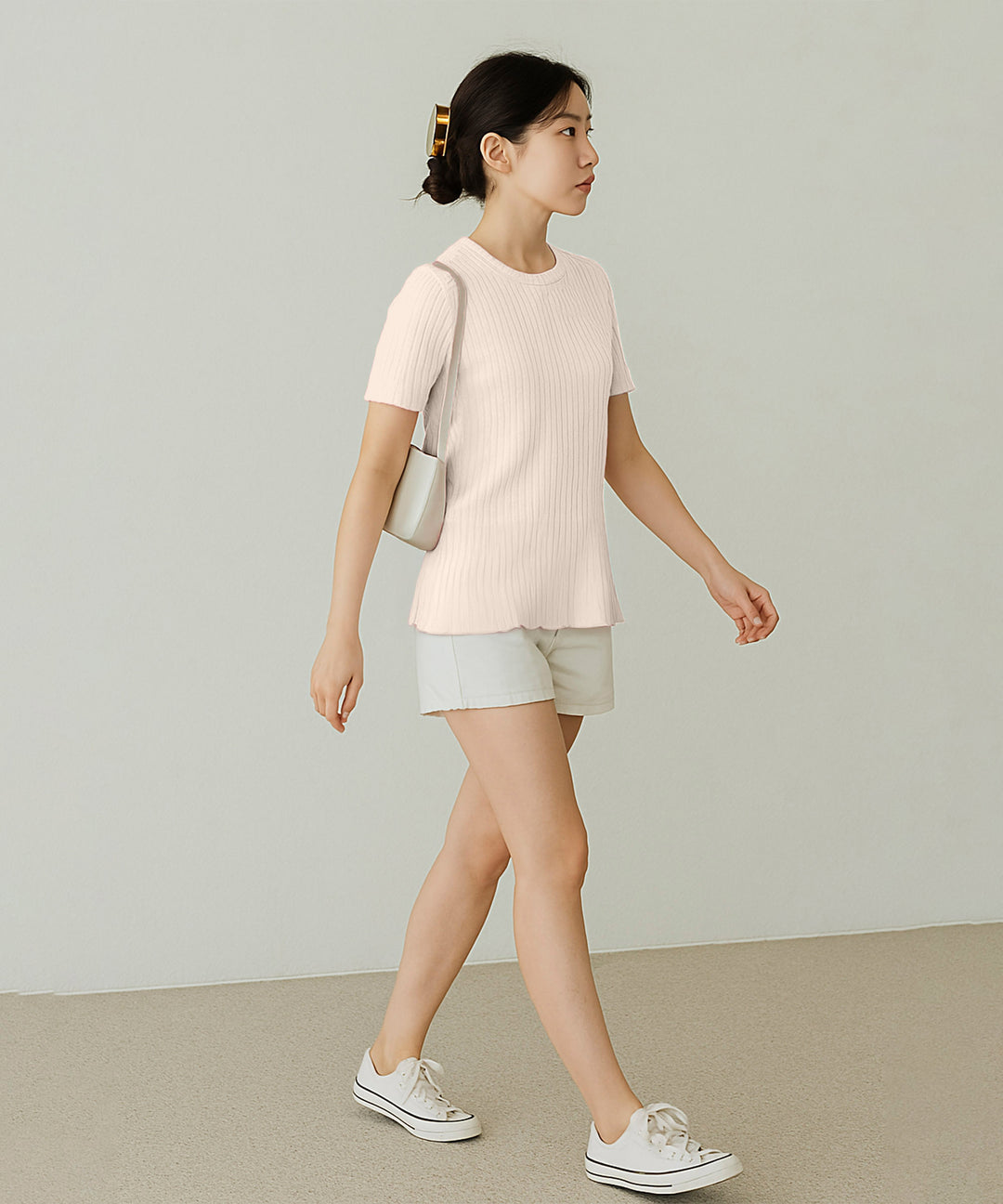 Womens Poly cotton Half Sleeve Solid T-Shirt