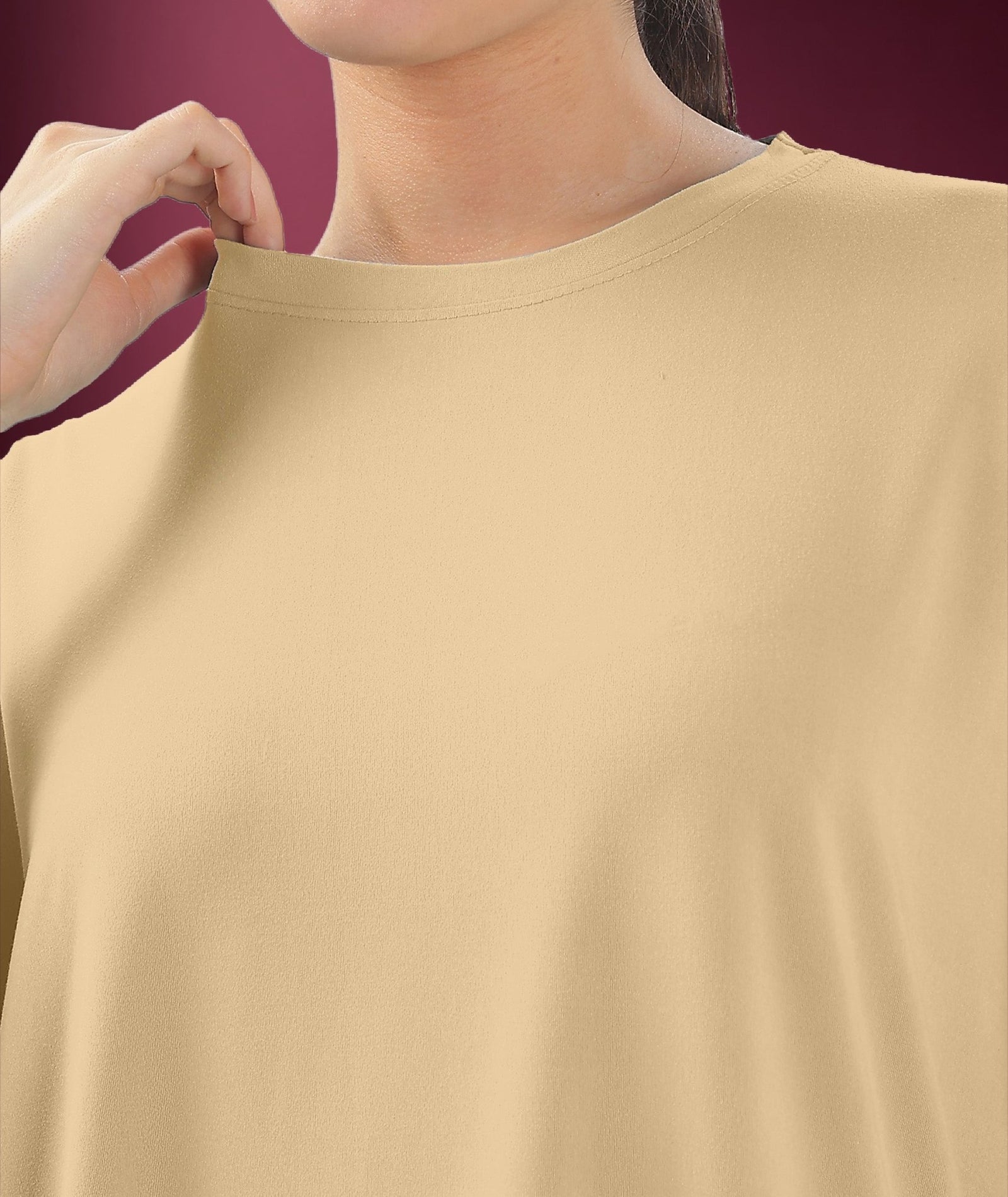 Womens Oversized Drop Shoulder T-Shirt with Side Pockets