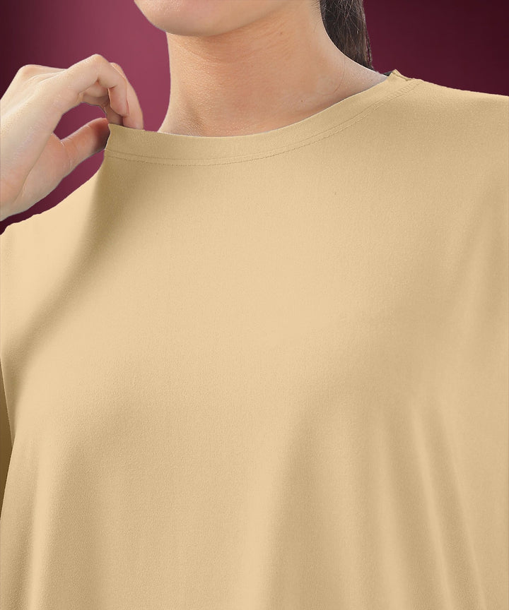 Womens Oversized Drop Shoulder T-Shirt with Side Pockets