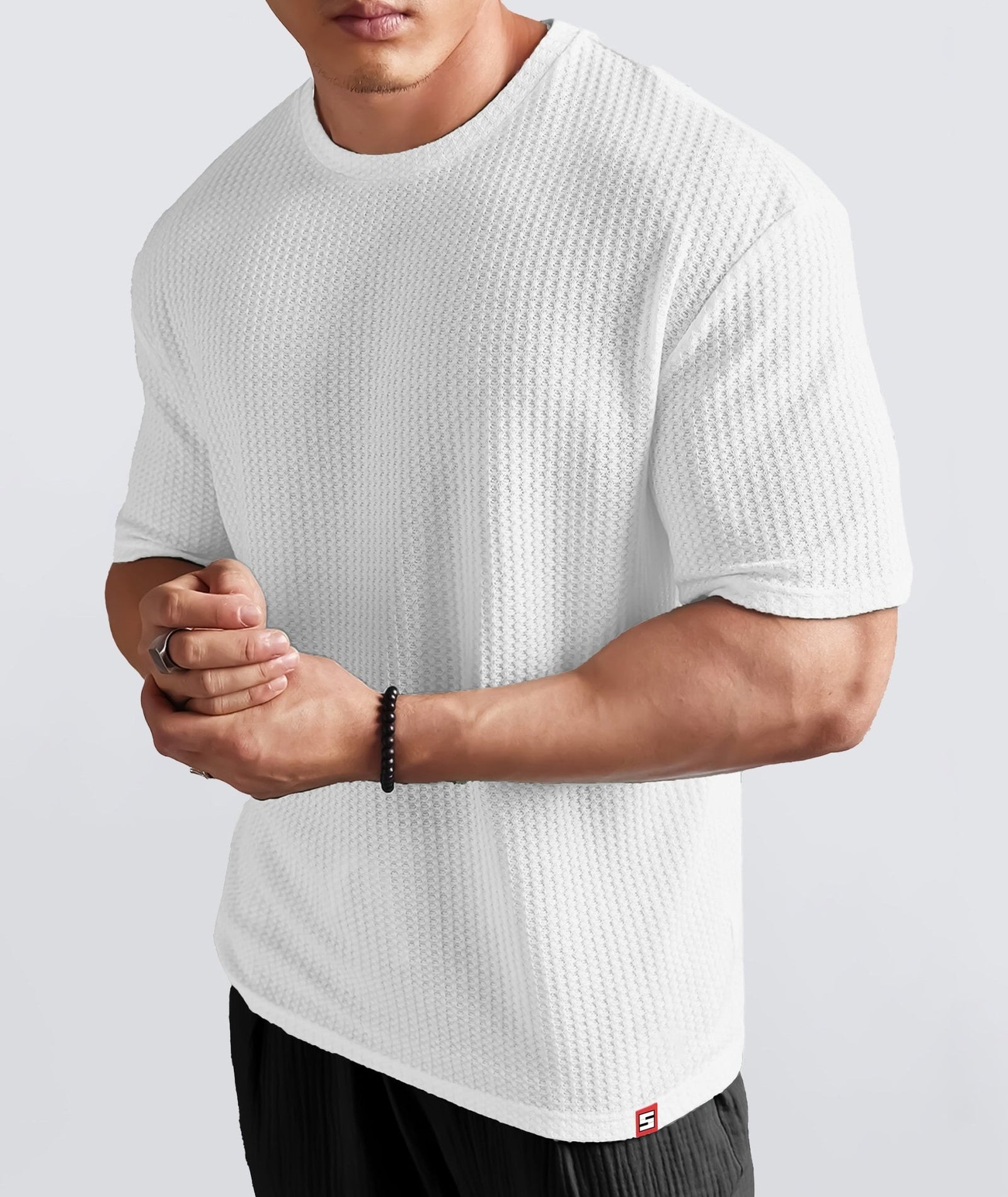Men's Oversized Dotted Drop Shoulder T-Shirt