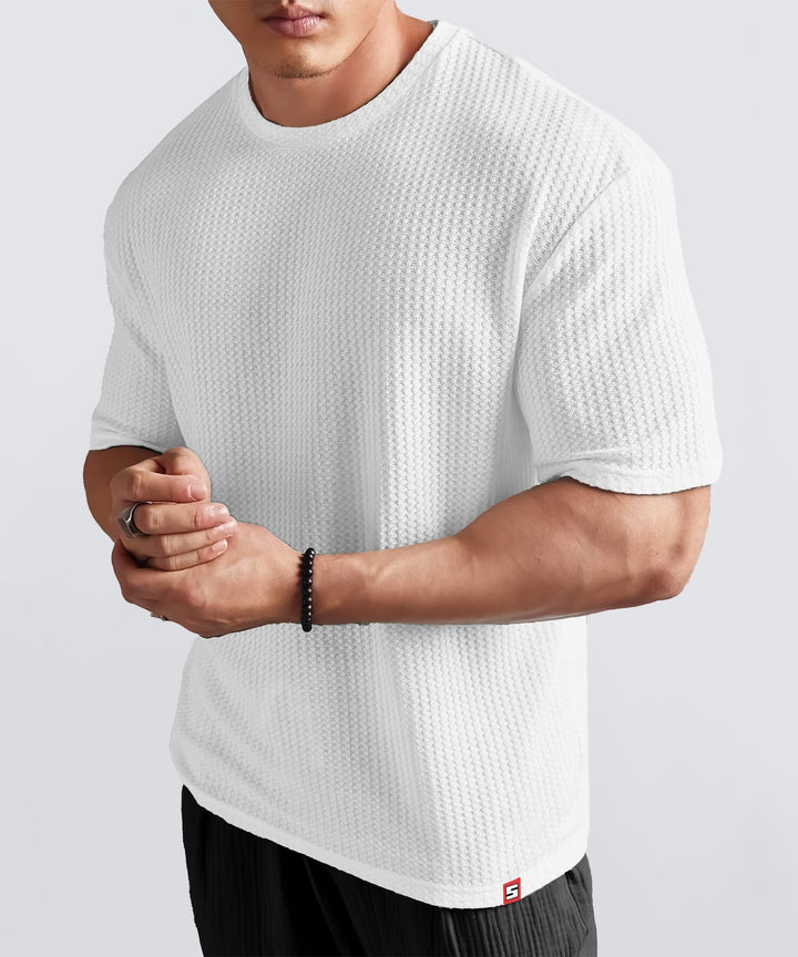 Men's Oversized Dotted Drop Shoulder T-Shirt