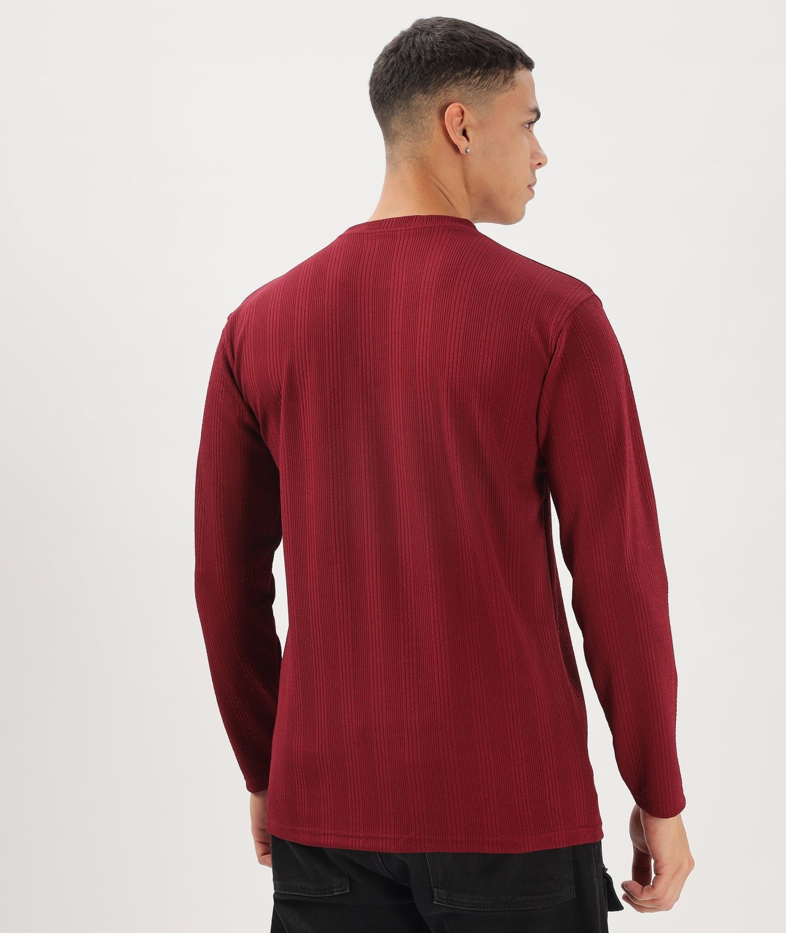 Men's Solid Full Sleeve Regular Fit T-Shirt