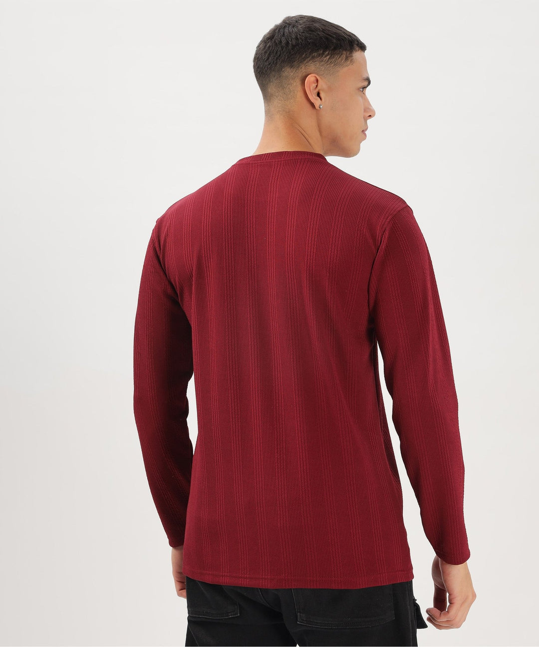 Men's Solid Full Sleeve Regular Fit T-Shirt