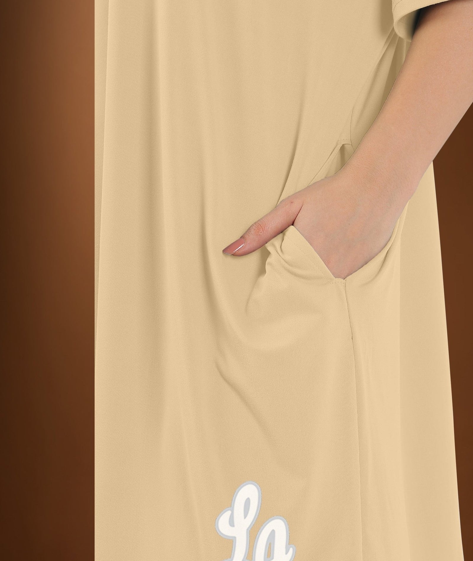 Womens Oversized Drop Shoulder T-Shirt with Side Pockets