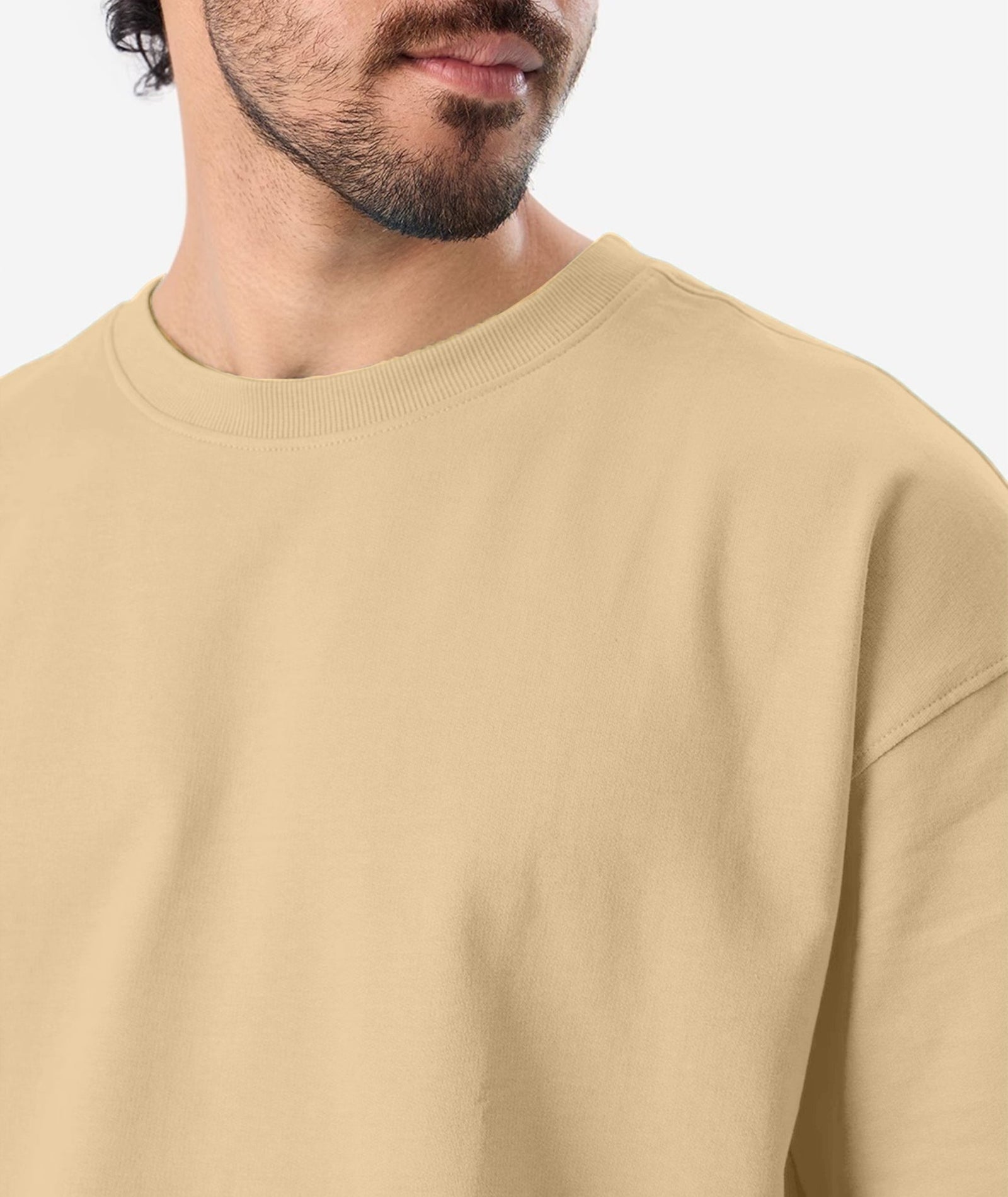 Men’s Solid Oversized T-Shirt | Cream