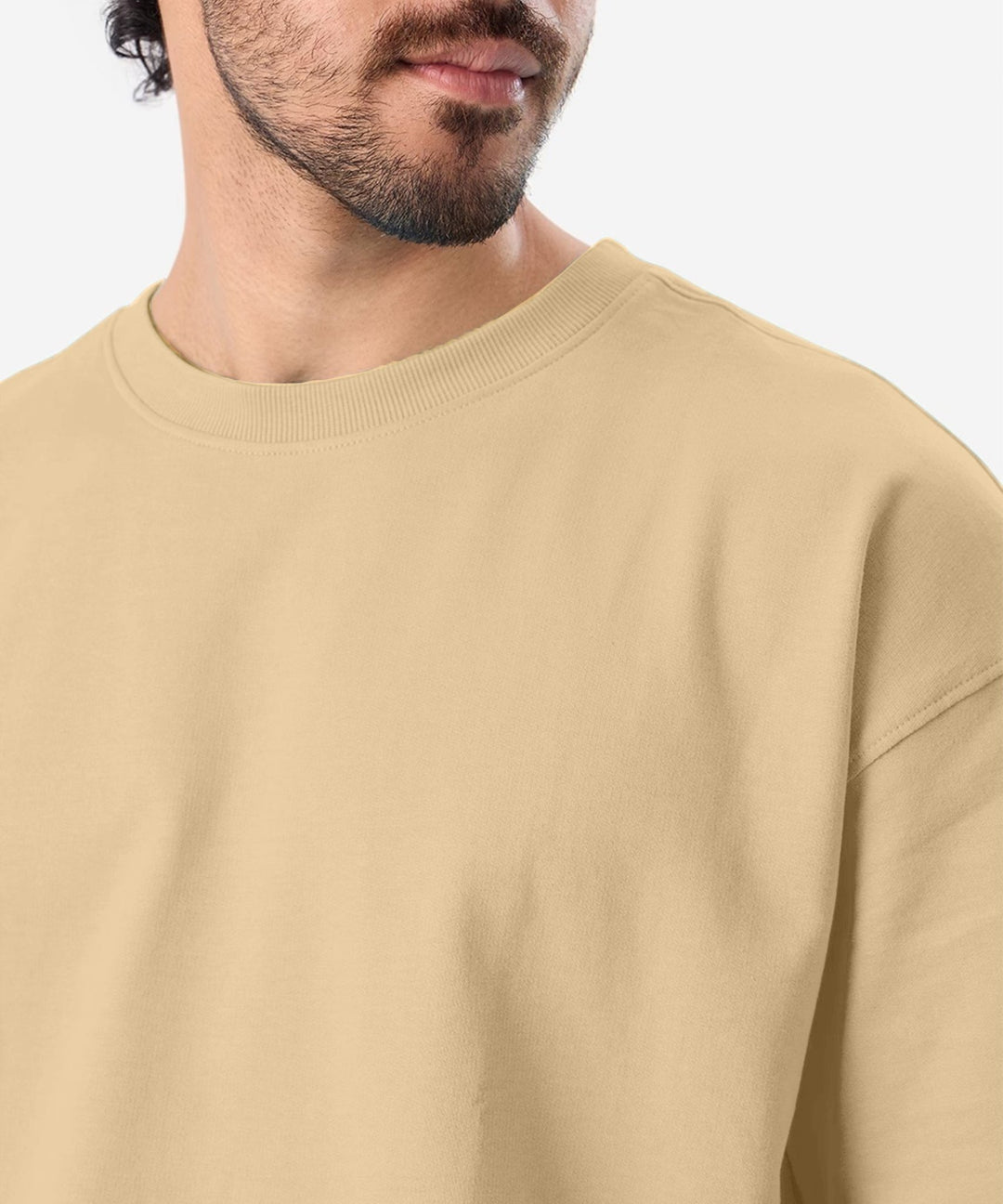 Men’s Solid Oversized T-Shirt | Cream