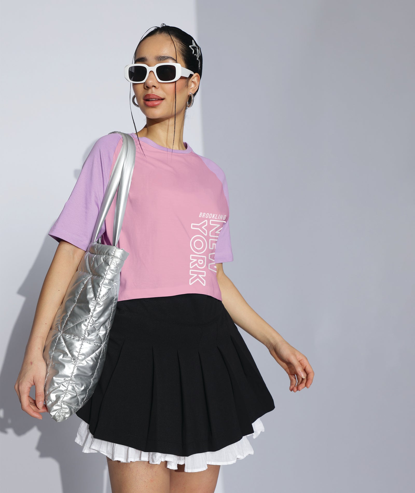 Womens Crop Top with Raglan Sleeve