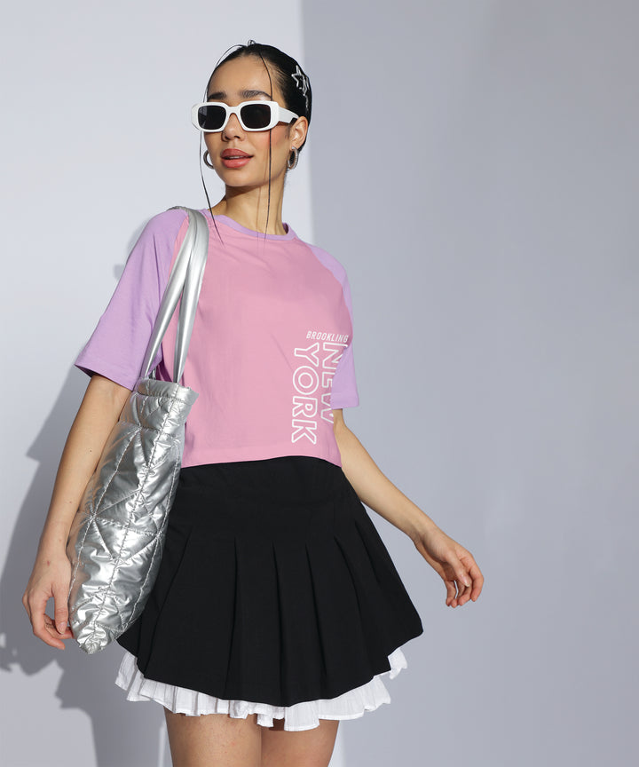 Womens Crop Top with Raglan Sleeve