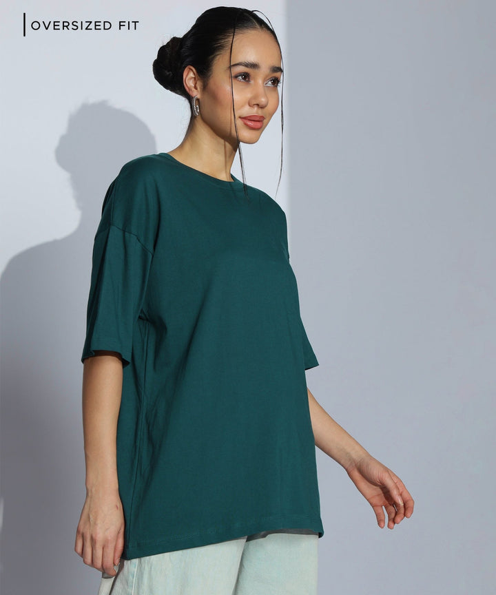 Womens Super Oversized Tshirt | Bottle Green