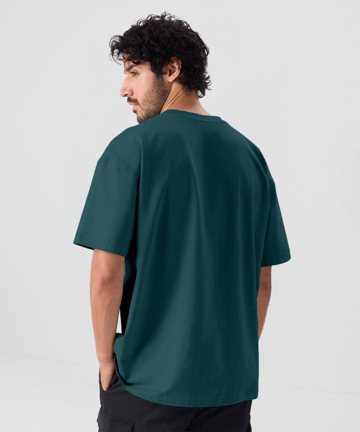 Men’s Solid Oversized T-Shirt | Bottle Green