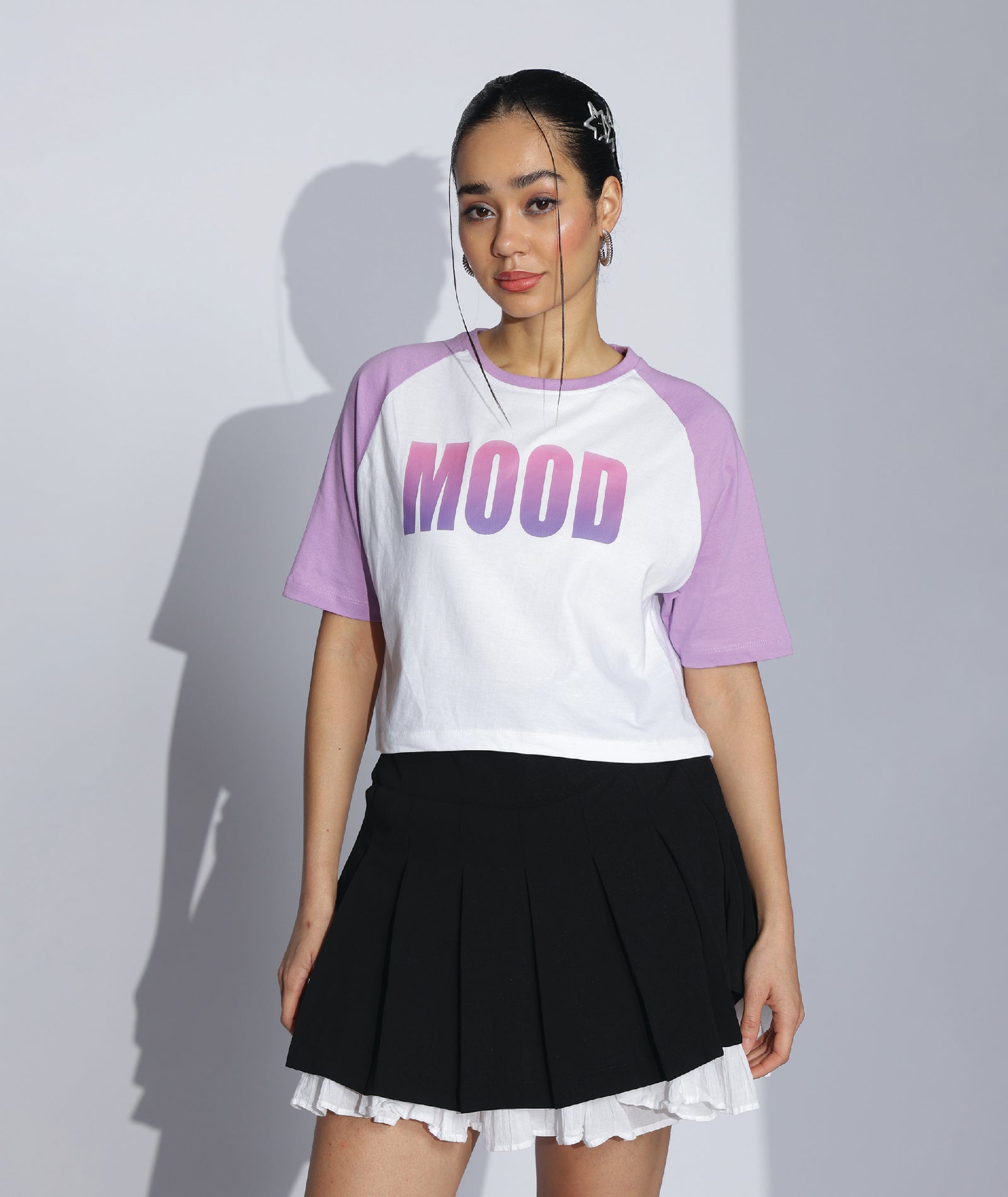 Womens Crop Top with Raglan Sleeve