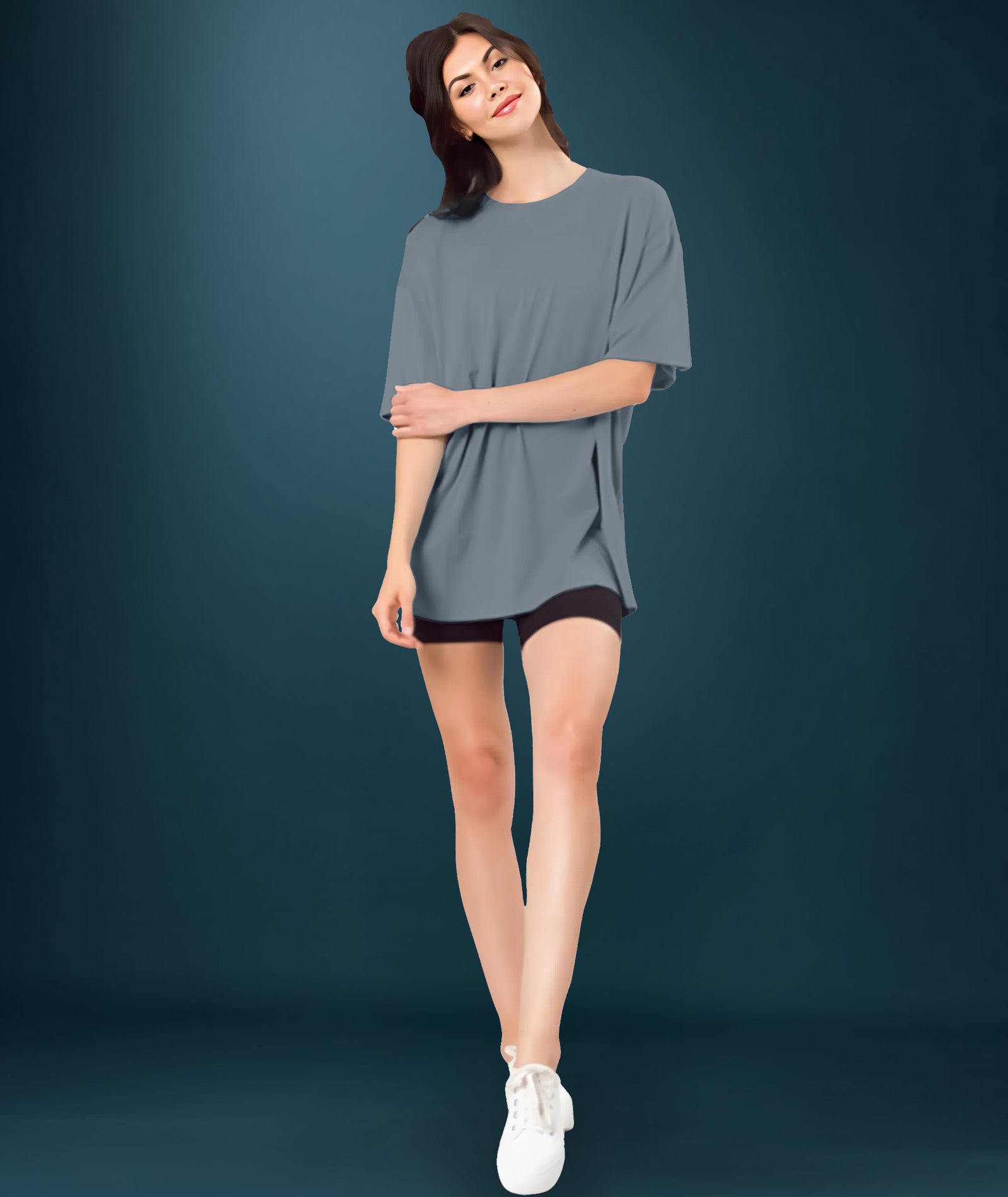 Dark Grey Womens Oversized Tshirt