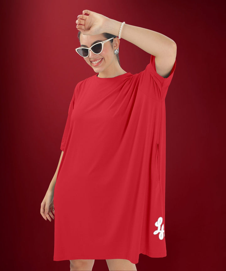 Womens Oversized Drop Shoulder T-Shirt with Side Pockets