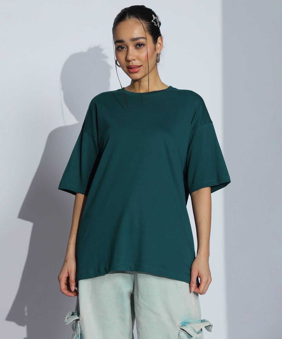 Womens Super Oversized Tshirt | Bottle Green