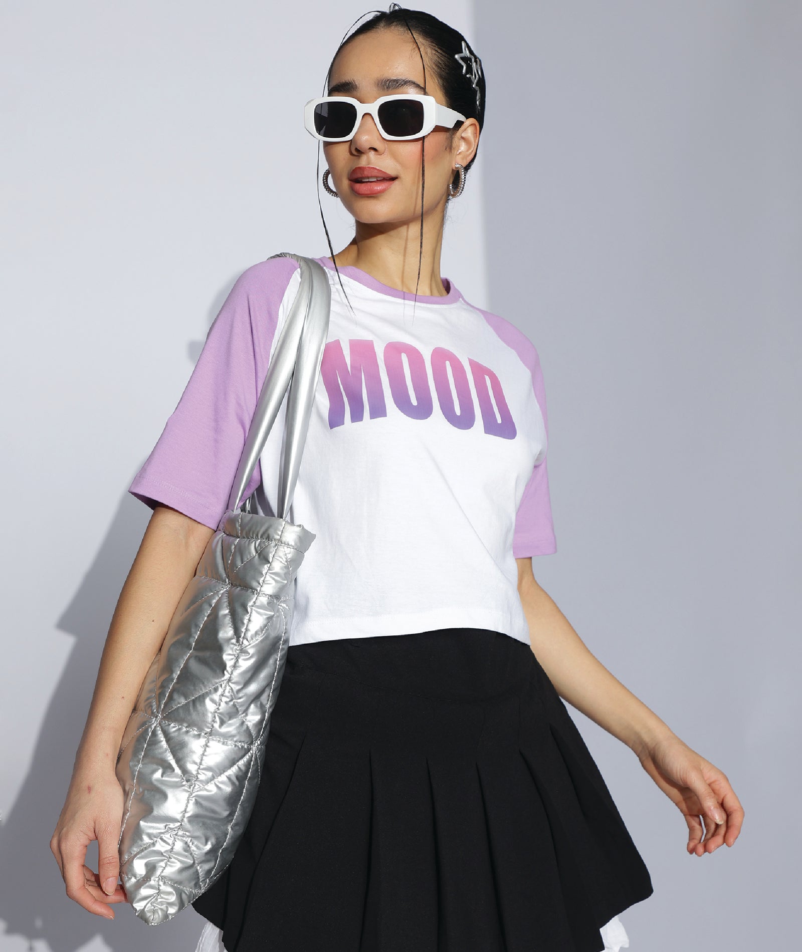 Womens Crop Top with Raglan Sleeve