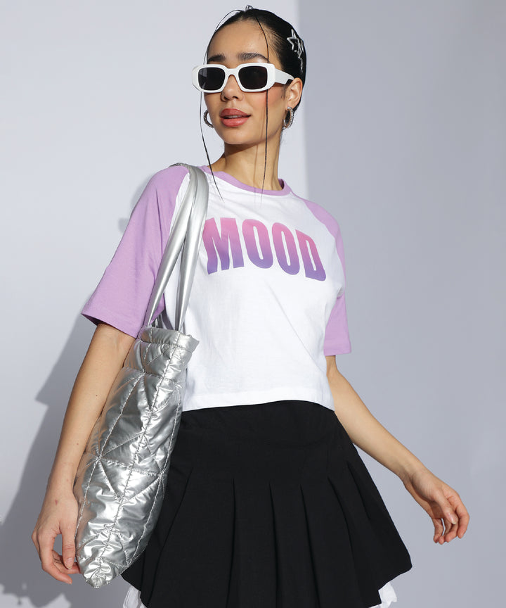 Womens Crop Top with Raglan Sleeve