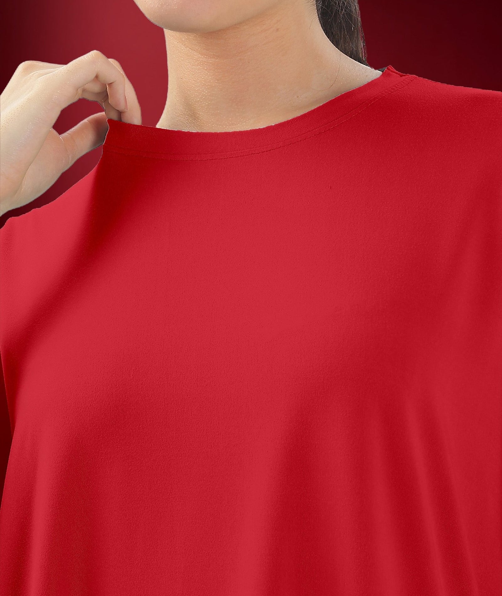 Womens Oversized Drop Shoulder T-Shirt with Side Pockets