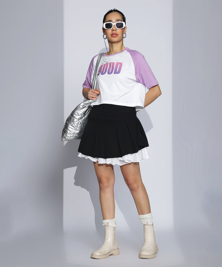 Womens Crop Top with Raglan Sleeve