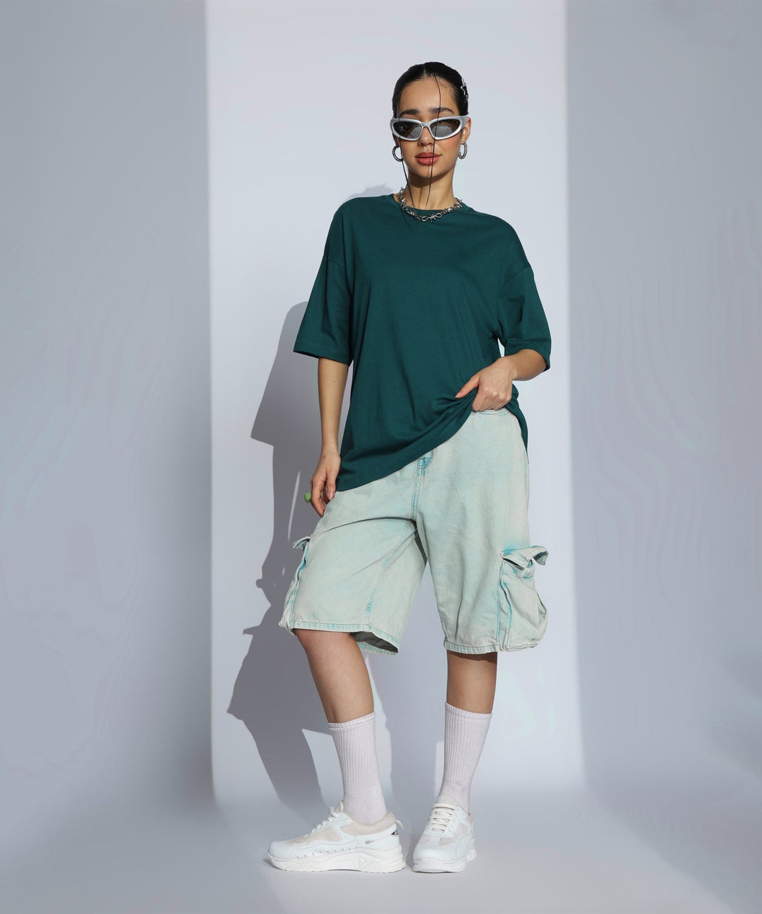 Womens Super Oversized Tshirt | Bottle Green