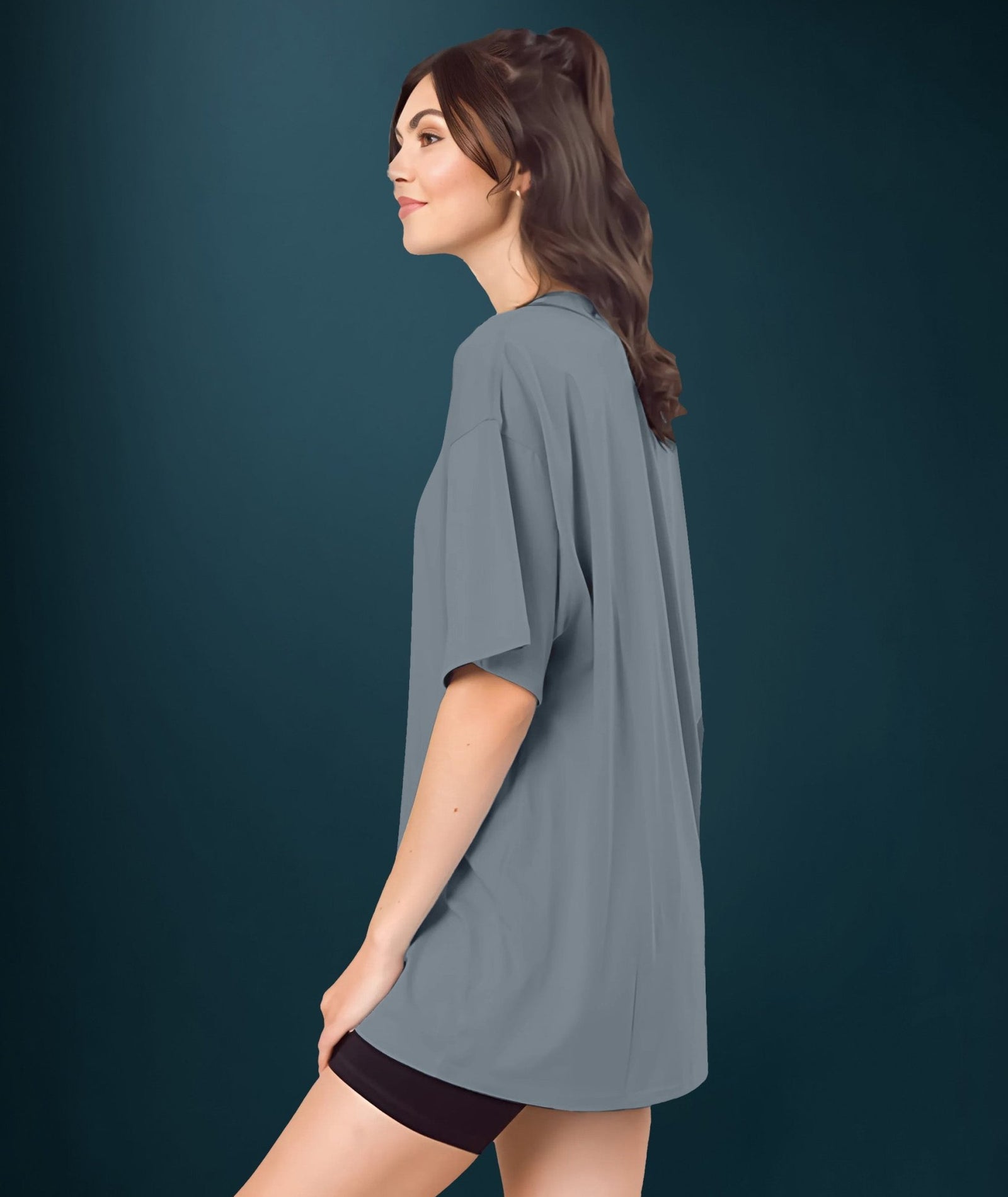 Dark Grey Womens Oversized Tshirt