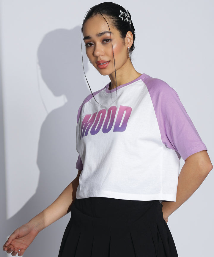 Womens Crop Top with Raglan Sleeve