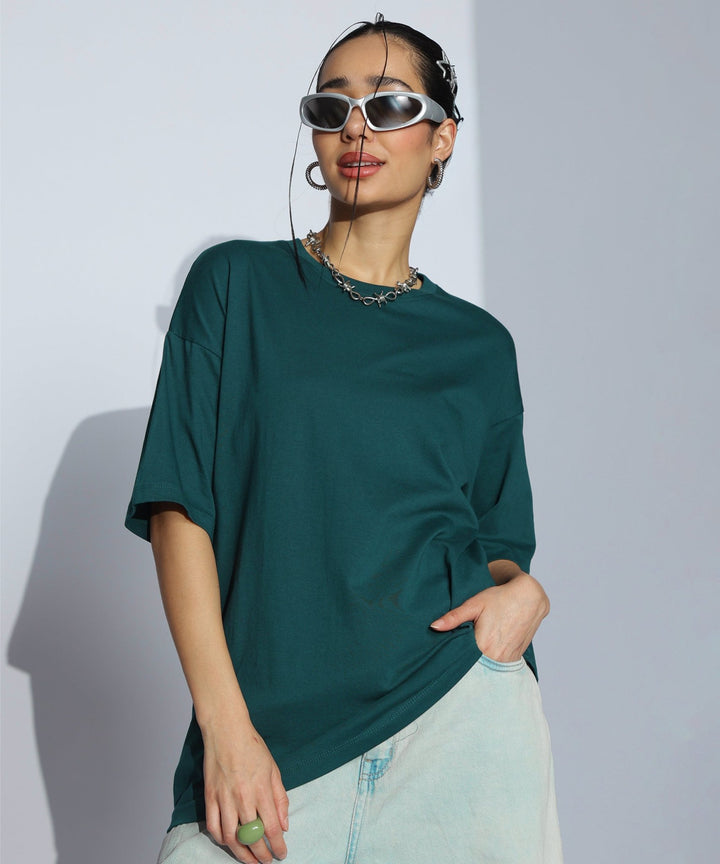 Womens Super Oversized Tshirt | Bottle Green